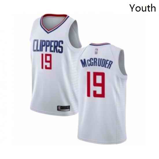 Youth Los Angeles Clippers 19 Rodney McGruder Swingman White Basketball Jersey Association Edition